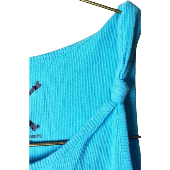 Pirates of the Caribbean Womens Size Large Blue Rib Knit Graphic Print Tank Top - Picture 5 of 5